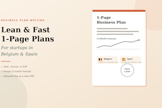 create a lean 1 page business plan with financial forecast for startups country