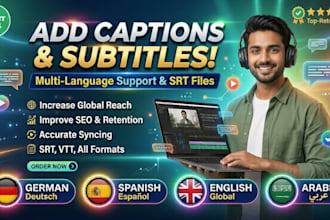 create srt subtitles and captions for long form videos