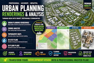 create urban planning renderings zoning analysis topography maps and 3d floor