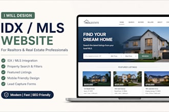 design realtor website with idx mls integration  property management website