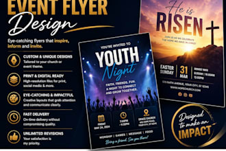 design a church flyer, church poster, and event banner