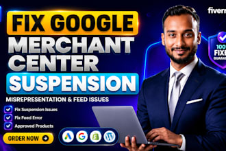 fix google shopping misrepresentation issues , approval gmc suspension errors