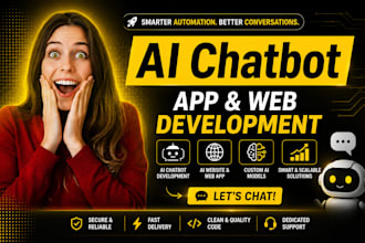 develop ai chatbot website, ai webapp, ai chatbot model, ai website