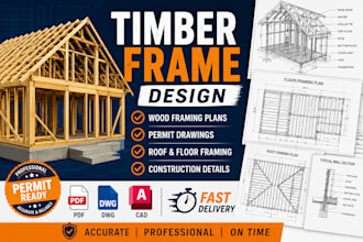 design timber frame and wood framing plans for permit approval