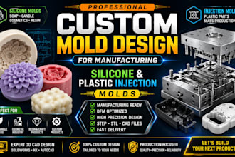 design custom silicone and plastic injection molds for manufacturing