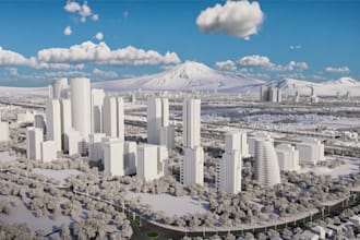 create architectural 3d models, site context, terrain, and aerial scenes