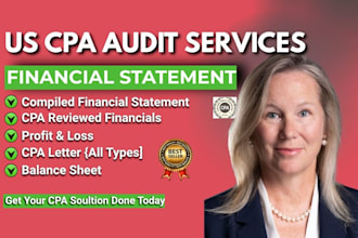 do US CPA comfort letter, audit financial statement, self employment letter CPA