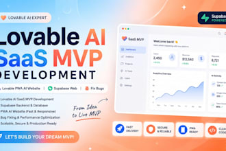lovable ai saas mvp development, supabase web, lovable pwa ai website, fix bugs