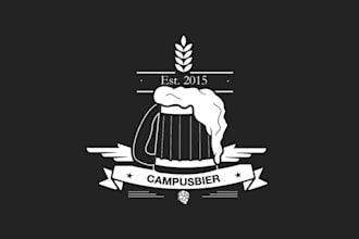 create a fresh logo for a new student craft brewery
