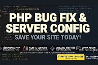 resolve your PHP bugs and linux or apache server errors