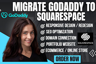 redesign fix godaddy website godaddy to squarespace seo design booking website