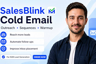 set up salesblink cold email automation, warm up inbox and build reply sequences