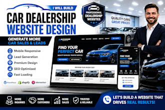 build car dealership website, auto dealer website and automotive website