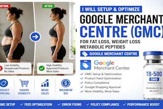setup and optimize google merchant centre gmc for fat loss and metabolic peptide