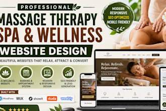 design massage therapy website, spa website, wellness website, med spa website