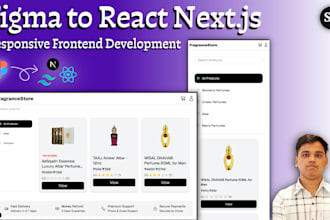convert figma design to reactjs nextjs frontend website