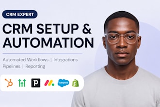 setup hubspot CRM, gohighlevel, pipedrive, monday CRM, salesforce and shopify