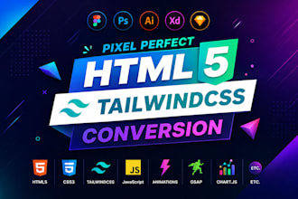 convert figma to responsive HTML, tailwind CSS website