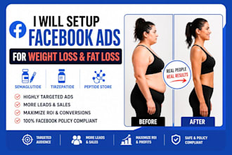 setup facebook ads weight loss fat loss semaglutide tirzepatide peptide store