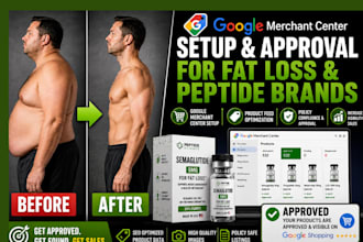set up google merchant center for fat loss, weight loss, metabolic peptide