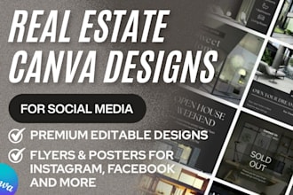craft premium social media designs with canva template for real estate agencies