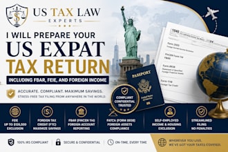 prepare your US expat tax return including fbar, feie, and foreign income