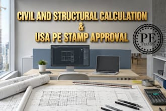 deliver fast civil structural calculation and USA licensed pe stamp for approval