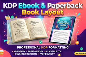 format amazon KDP paperback interior and ebook book layout