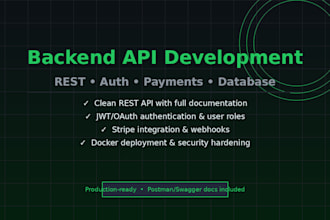 build a backend API with authentication, database, and payments