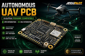 design autonomous uav pcb, ardupilot pixhawk compatible, gps and imu integration