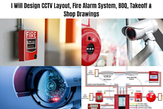 cctv layout, fire alarm system, boq, takeoff, shop drawings