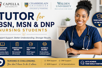 tutor capella, chamberlain and walden bsn, msn and dnp nursing students