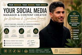 be your spanish social media manager for wellness and spiritual brands