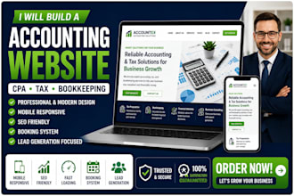 build accounting wordpress website, CPA website, bookkeeping and tax website