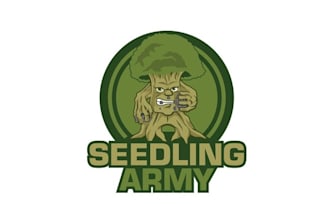 design military style tree eating carbon logo