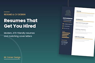 design a professional resume and cover letter
