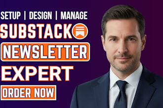 setup substack account, design substack post newsletter, substack publication