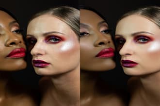 skin photo retouching and model portrait retouch