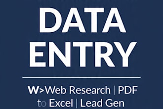 accurate and fast excel data entry, web research, PDF to excel