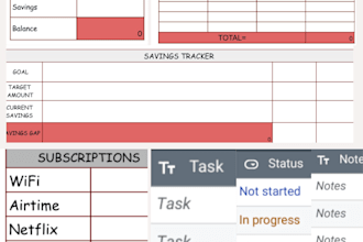 create a google sheets expense, budget and savings tracker