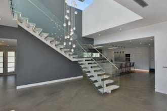 create photorealistic staircase design, handrail, and custom monumental stairs