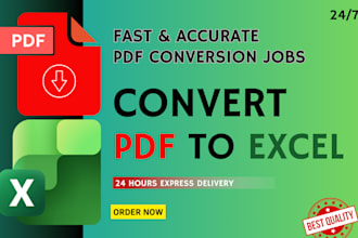 convert PDF to excel, scanned pages to excel spreadsheet