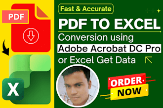 convert PDF to excel using excel get data, adobe acrobat dc pro