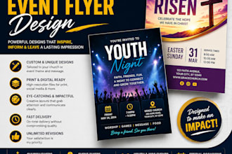 create church flyers, posters, and ministry graphics
