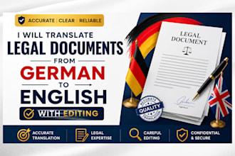 translate legal documents from german to english with editing
