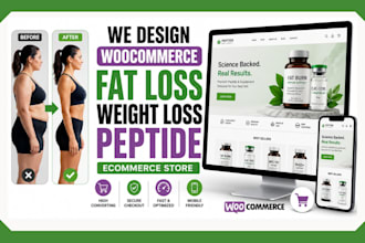 design peptide woocommerce website for weight loss supplement online store
