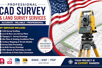 design cad survey, data processing, land survey, survey data
