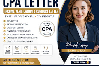provide CPA letter income verification and comfort letter services