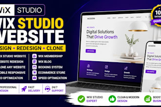 design wix studio website, clone wix website, wix redesign, wix membership