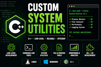 create cpp system tools and utilities for linux and windows